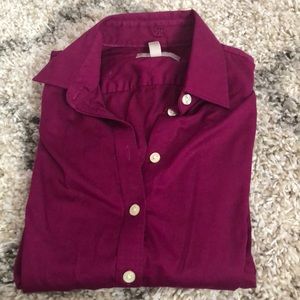 Banana Republic Plum Fitted Button Down Blouse